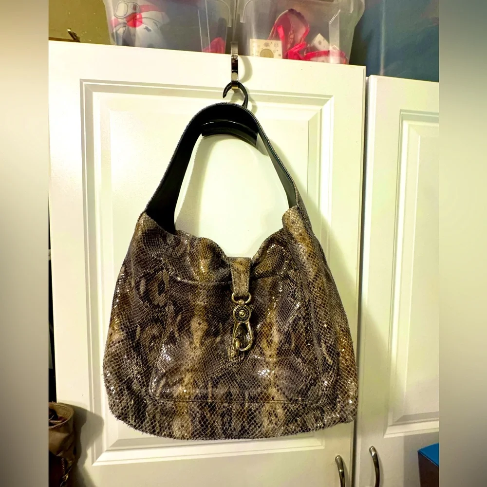 Dooney & Bourke “snakeskin” leather hobo shoulder bag